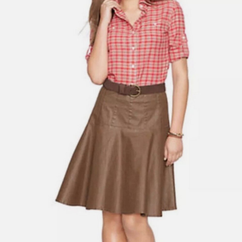 Lauren Ralph Lauren Brown A-Line Skirt - Picture 3 of 12